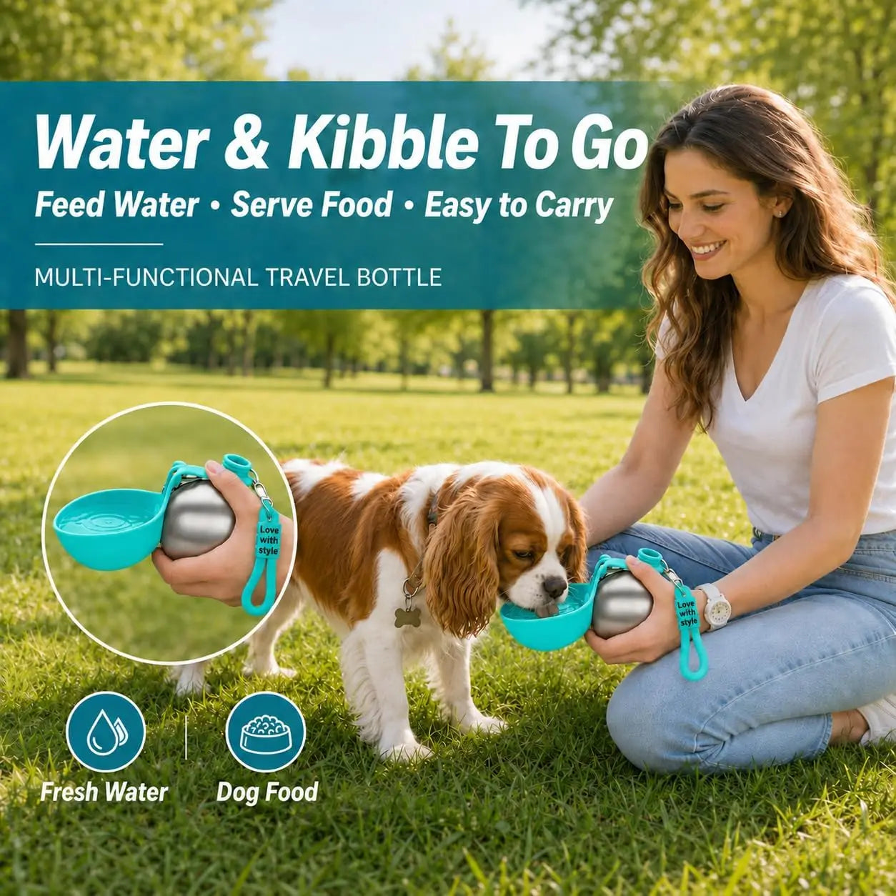 TrailSip – 2-in-1 Portable Dog Water Bottle