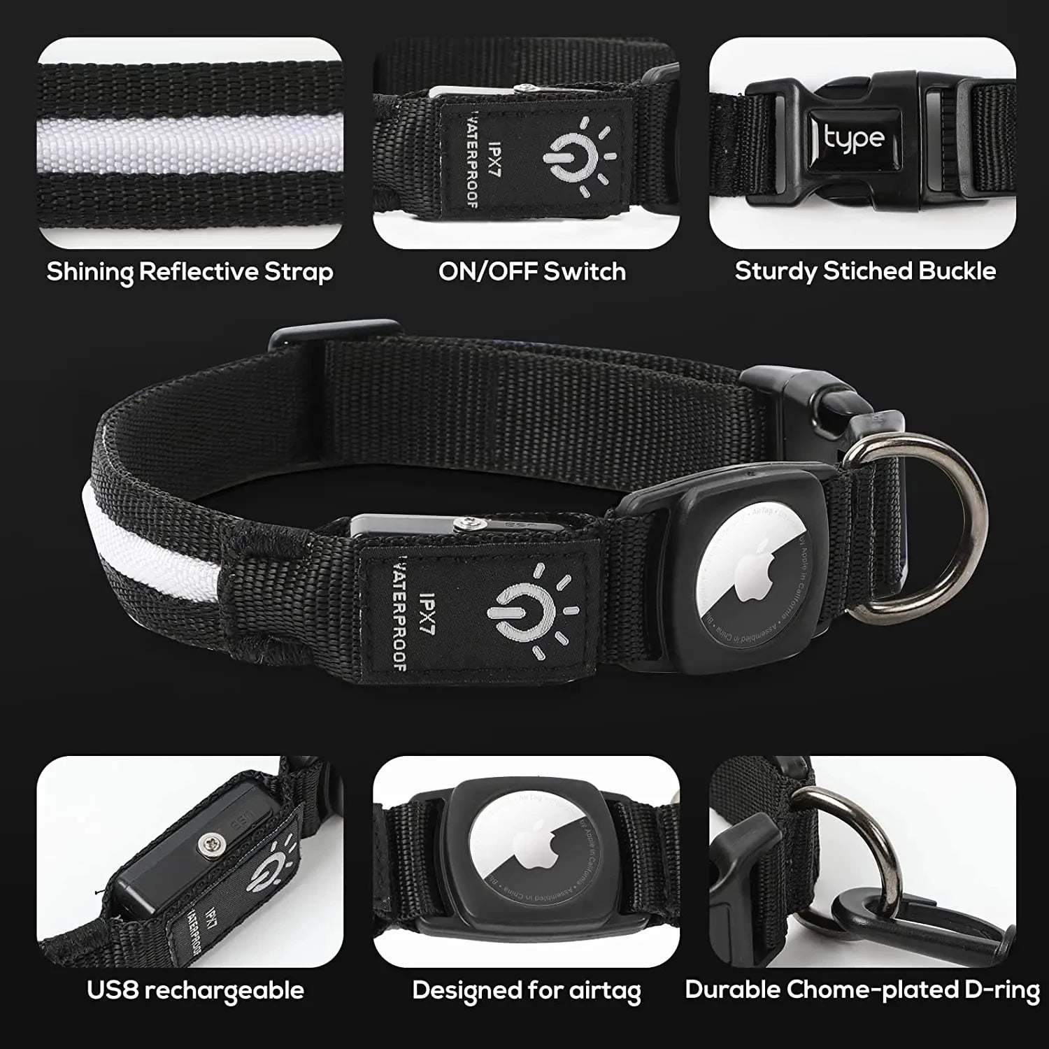 NightGlow – LED Dog Collar (USB Rechargeable)